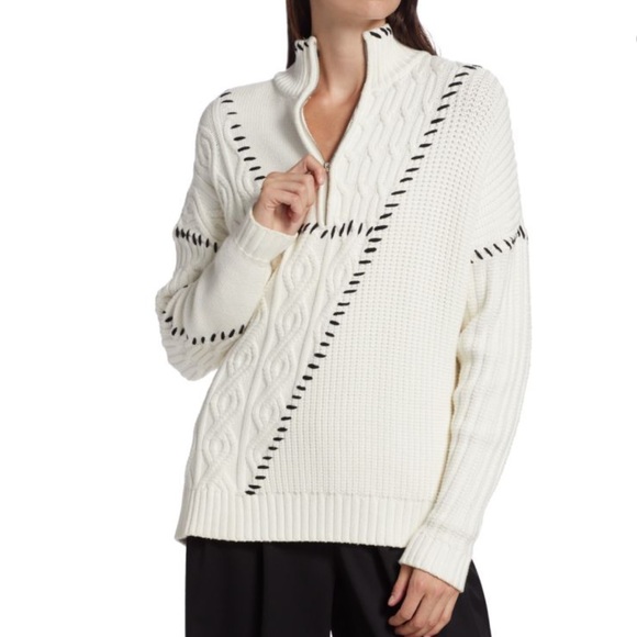 STAUD Hampton cotton blend half zip sweater XXS - Picture 2 of 8